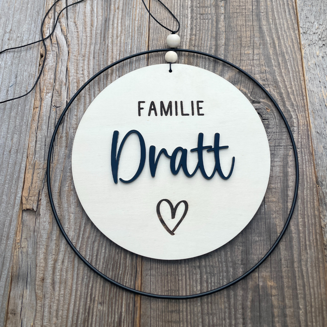 Metallring mit Pappelsperrholz & Acryl