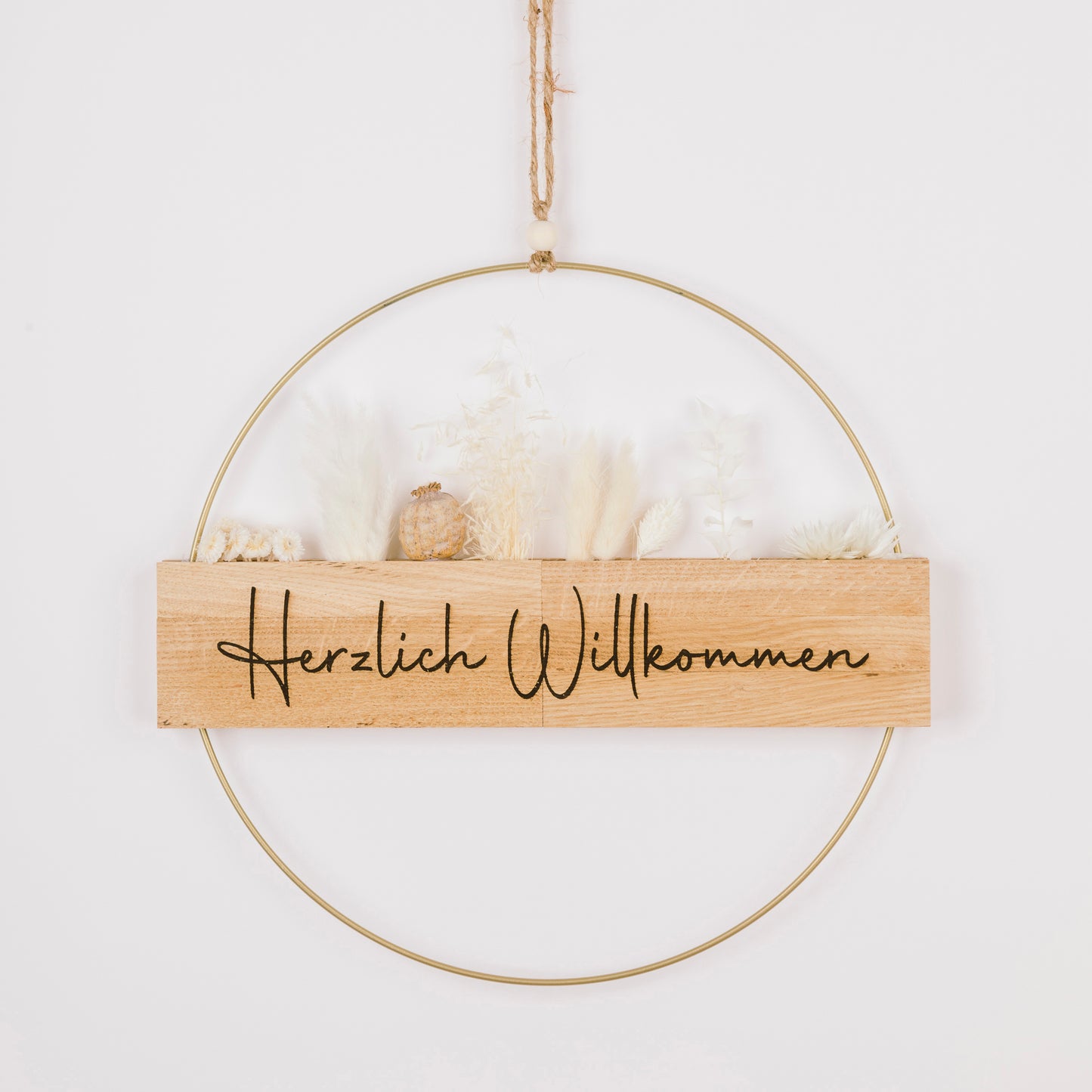 Metallring mit Eichenholz „Hereinspaziert“