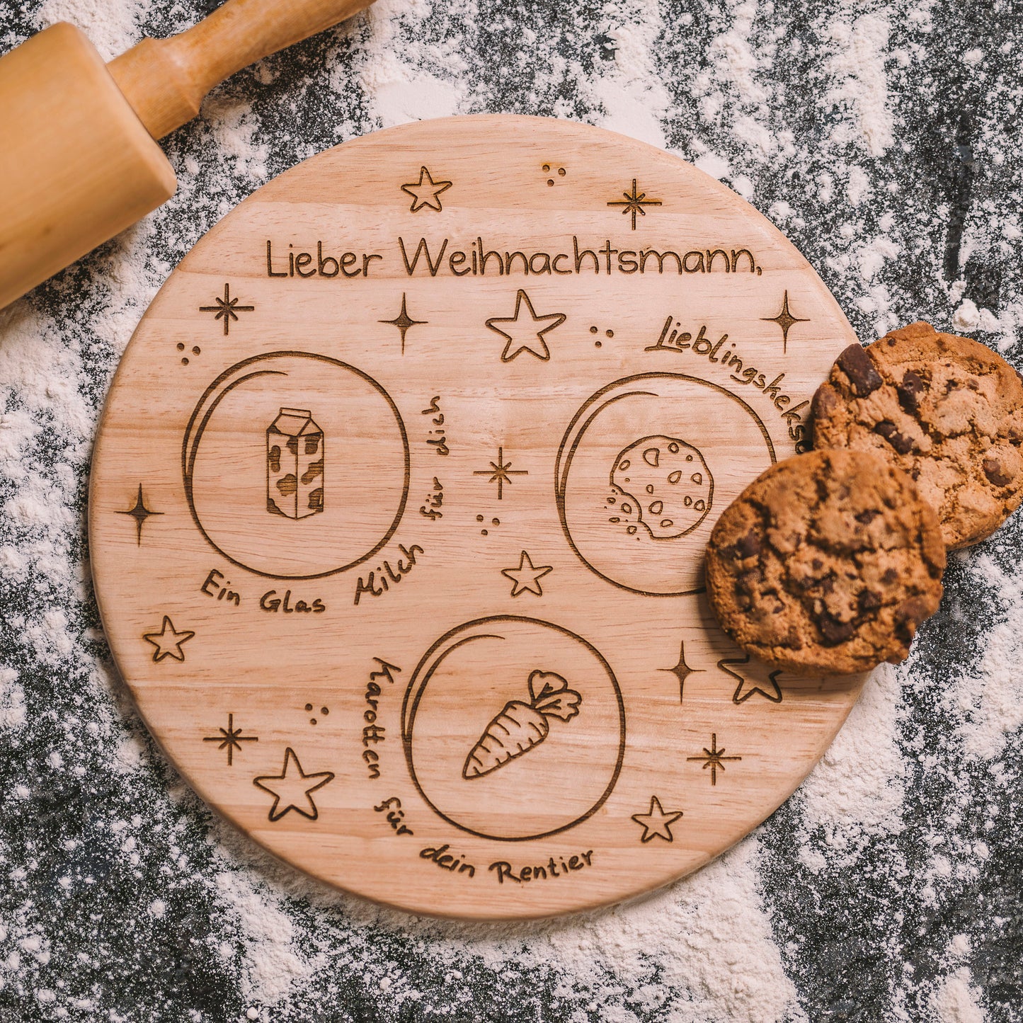 Weihnachtsbrett Durchmesser 24cm