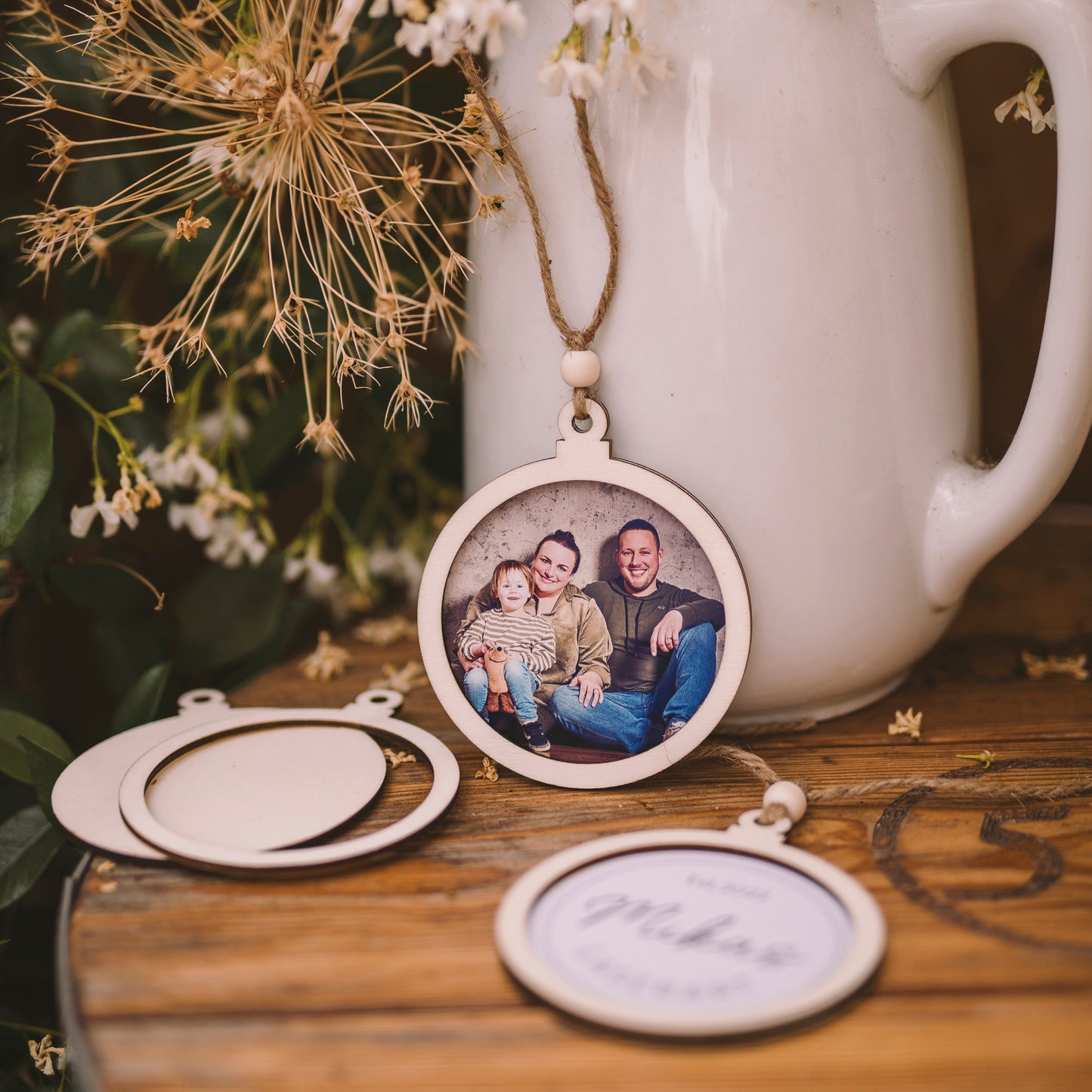 Holz-Weihnachtskugel zum Selbstgestalten | Foto einkleben