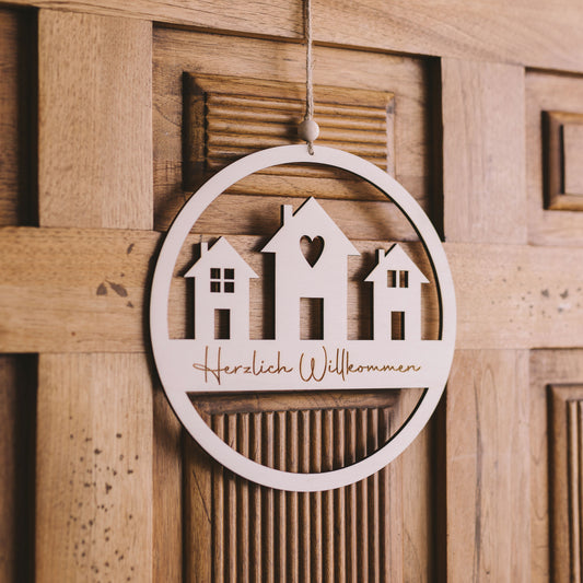 Türkränze ohne Trockenblumen  „Pappelsperrholz“  Durchmesser 24 cm