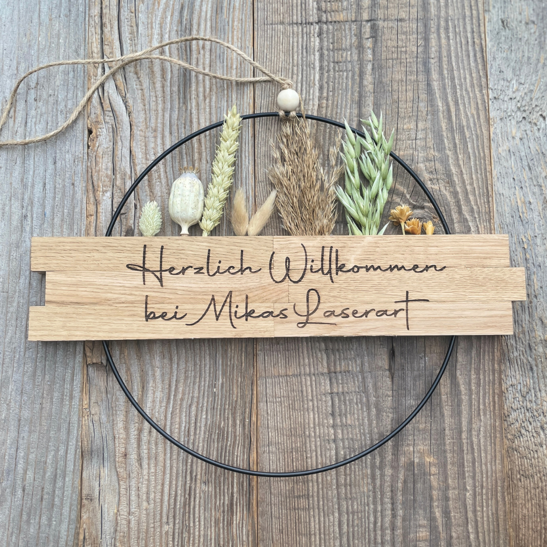 Metallring mit Eichenholzleisten „Personalisiert“