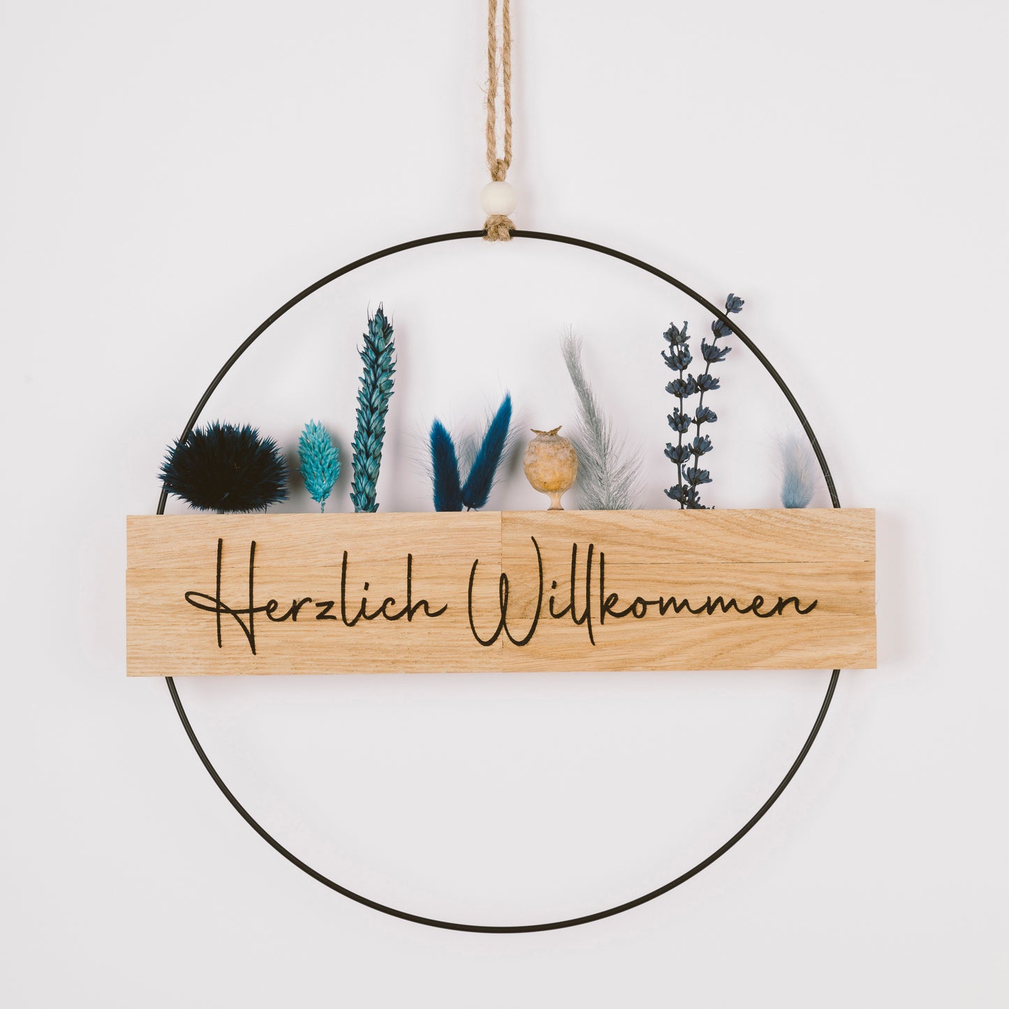 Metallring mit Eichenholz „Hereinspaziert“