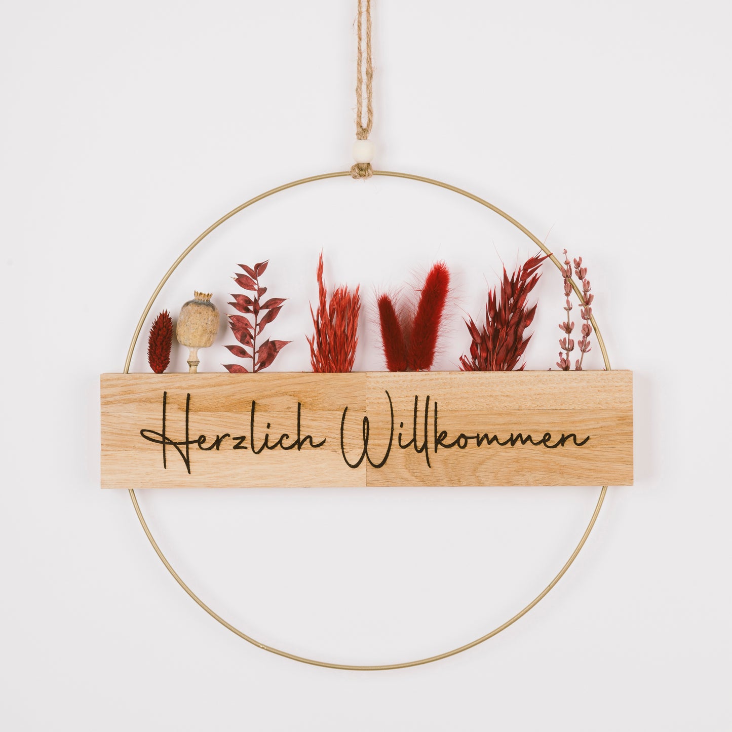 Metallring mit Eichenholz „Hereinspaziert“