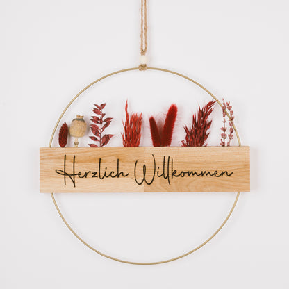 Metallring mit Eichenholz „Hereinspaziert“