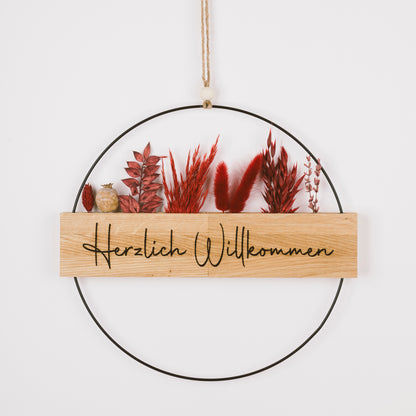 Metallring mit Eichenholz „Hereinspaziert“