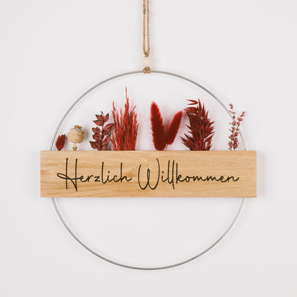 Metallring mit Eichenholz „Hereinspaziert“