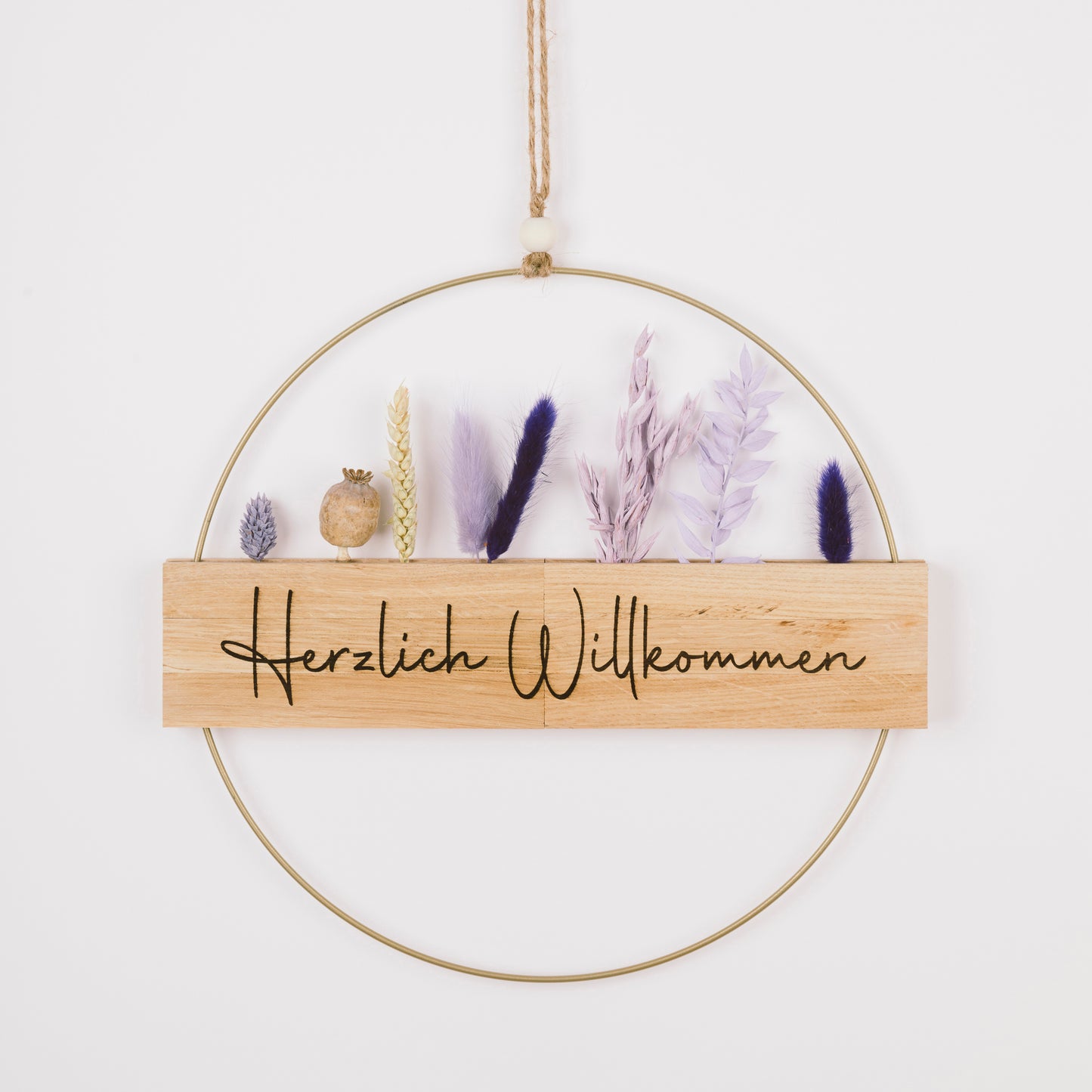 Metallring mit Eichenholz „Hereinspaziert“