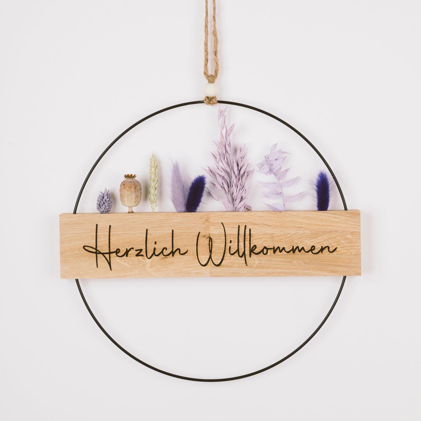 Metallring mit Eichenholz „Hereinspaziert“