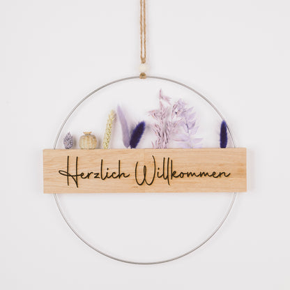 Metallring mit Eichenholz „Hereinspaziert“