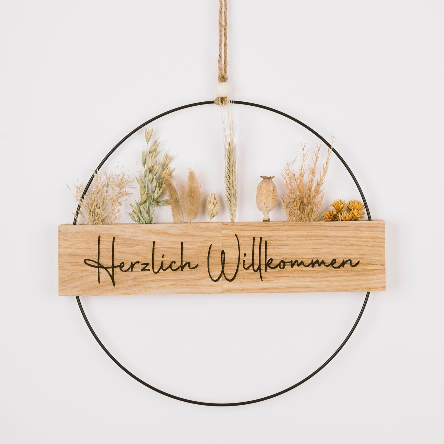 Metallring mit Eichenholz „Hereinspaziert“