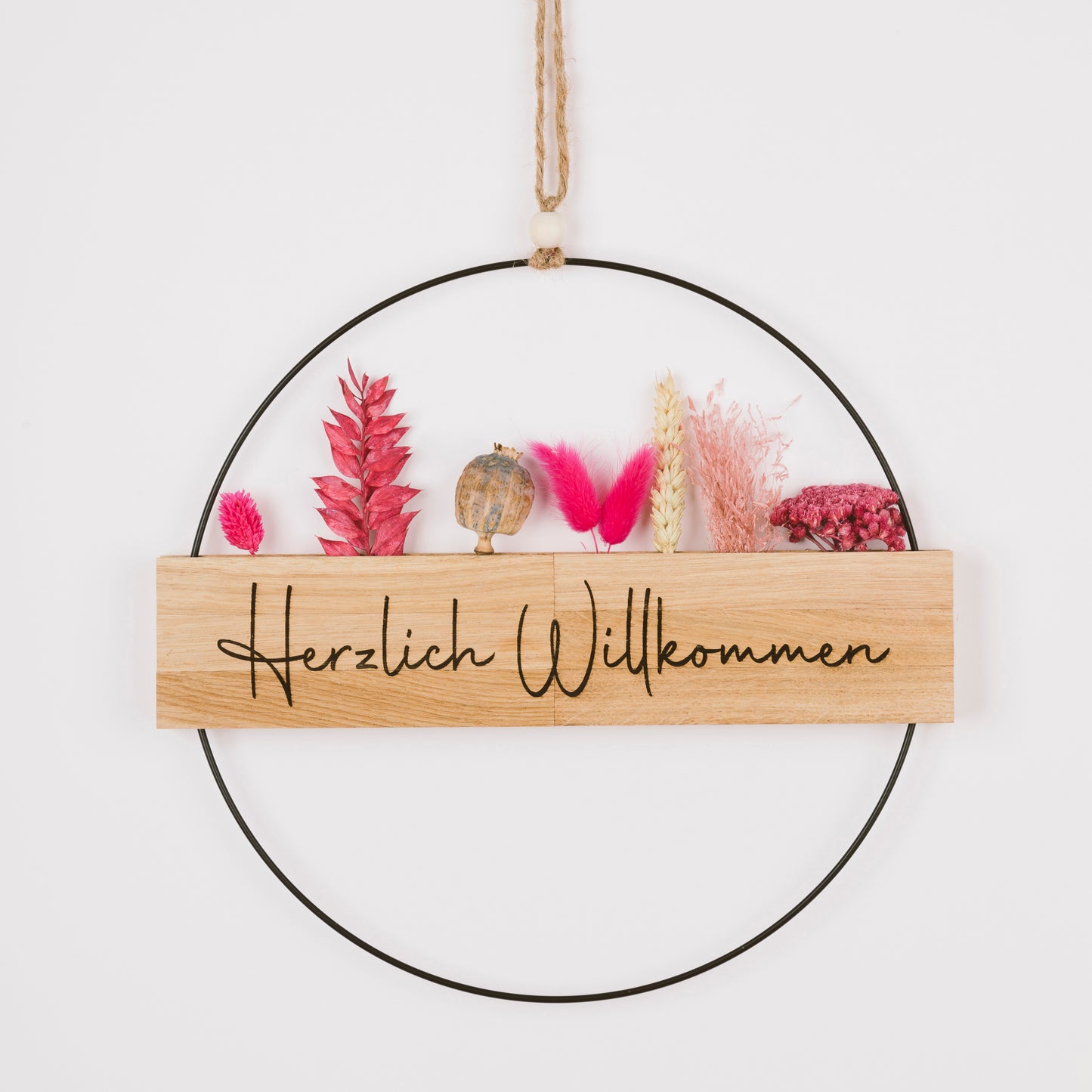 Metallring mit Eichenholz „Hereinspaziert“