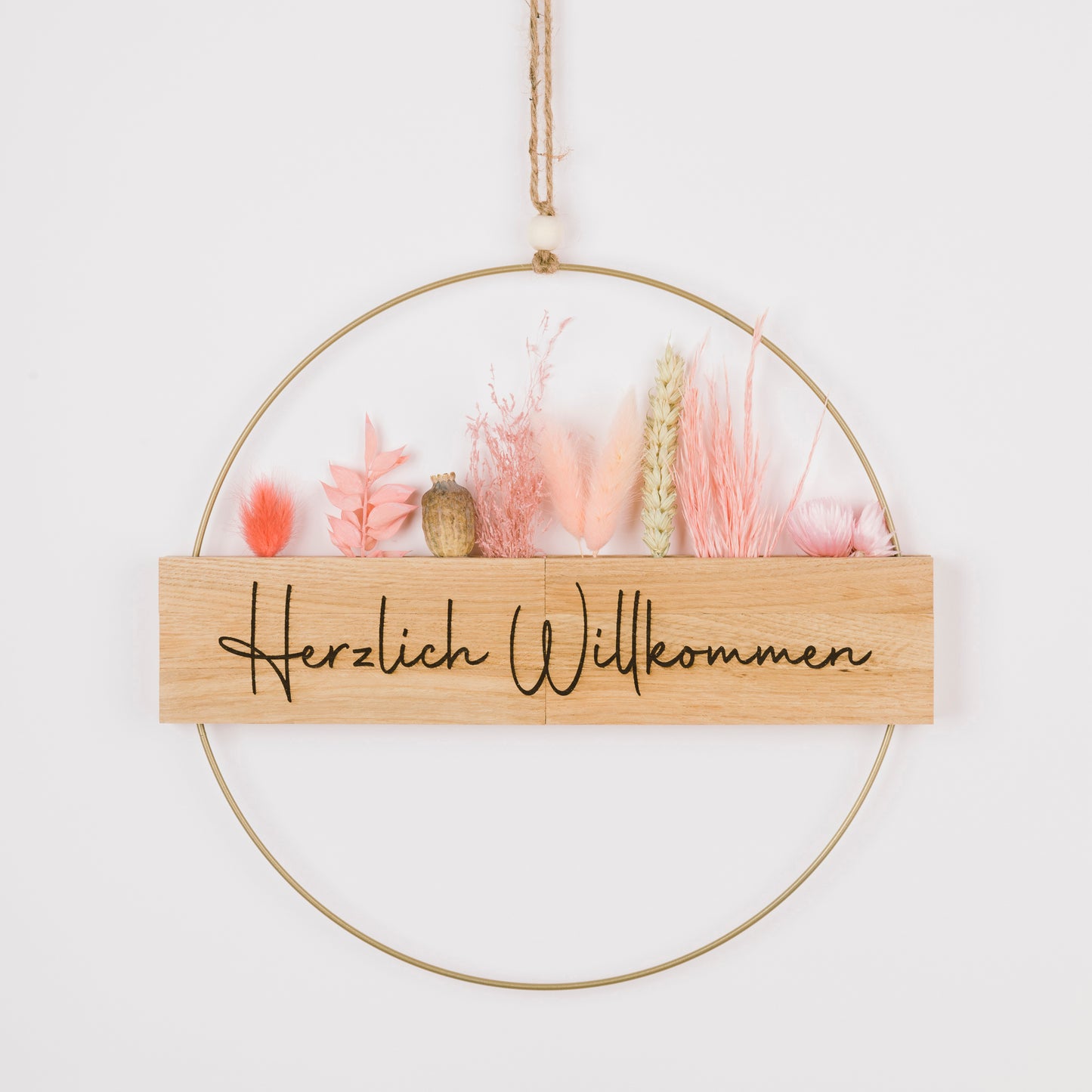 Metallring mit Eichenholz „Hereinspaziert“