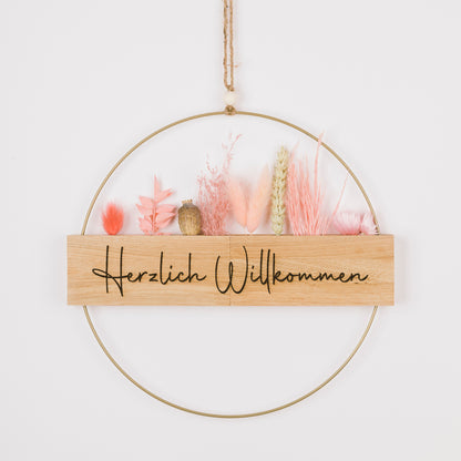 Metallring mit Eichenholz „Hereinspaziert“