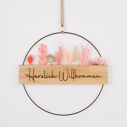 Metallring mit Eichenholz „Hereinspaziert“