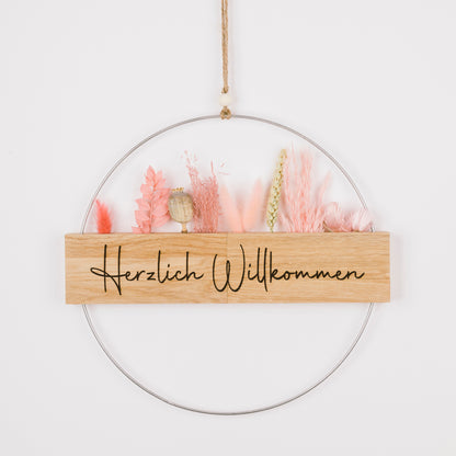 Metallring mit Eichenholz „Hereinspaziert“