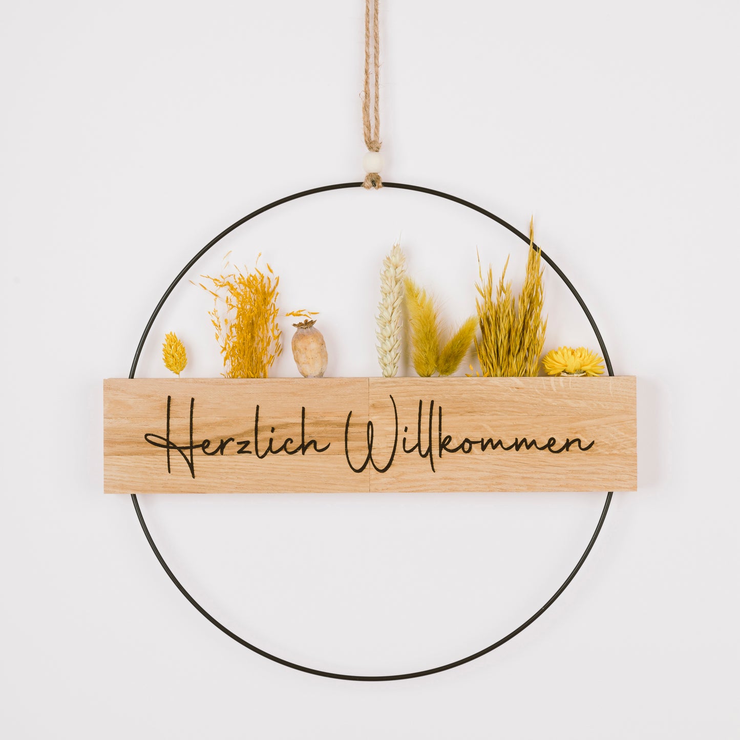 Metallring mit Eichenholz „Hereinspaziert“