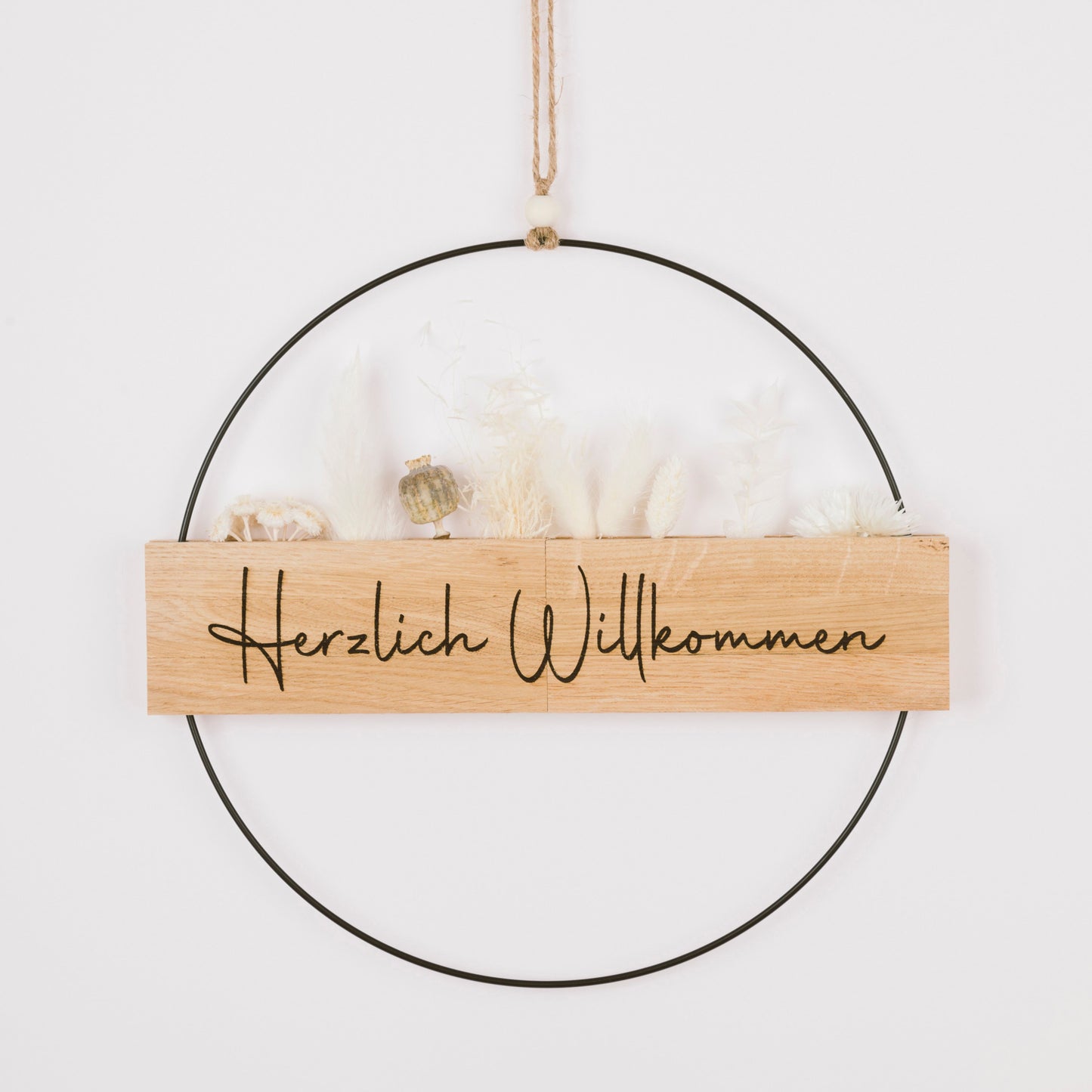 Metallring mit Eichenholz „Hereinspaziert“